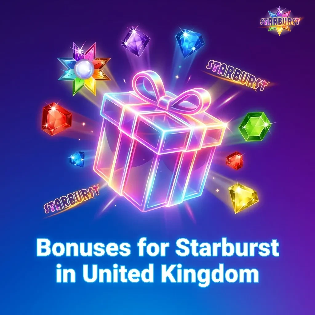 UK casino bonuses for Starburst: welcome offers, free spins, reload bonuses, and cashback to boost your gameplay.