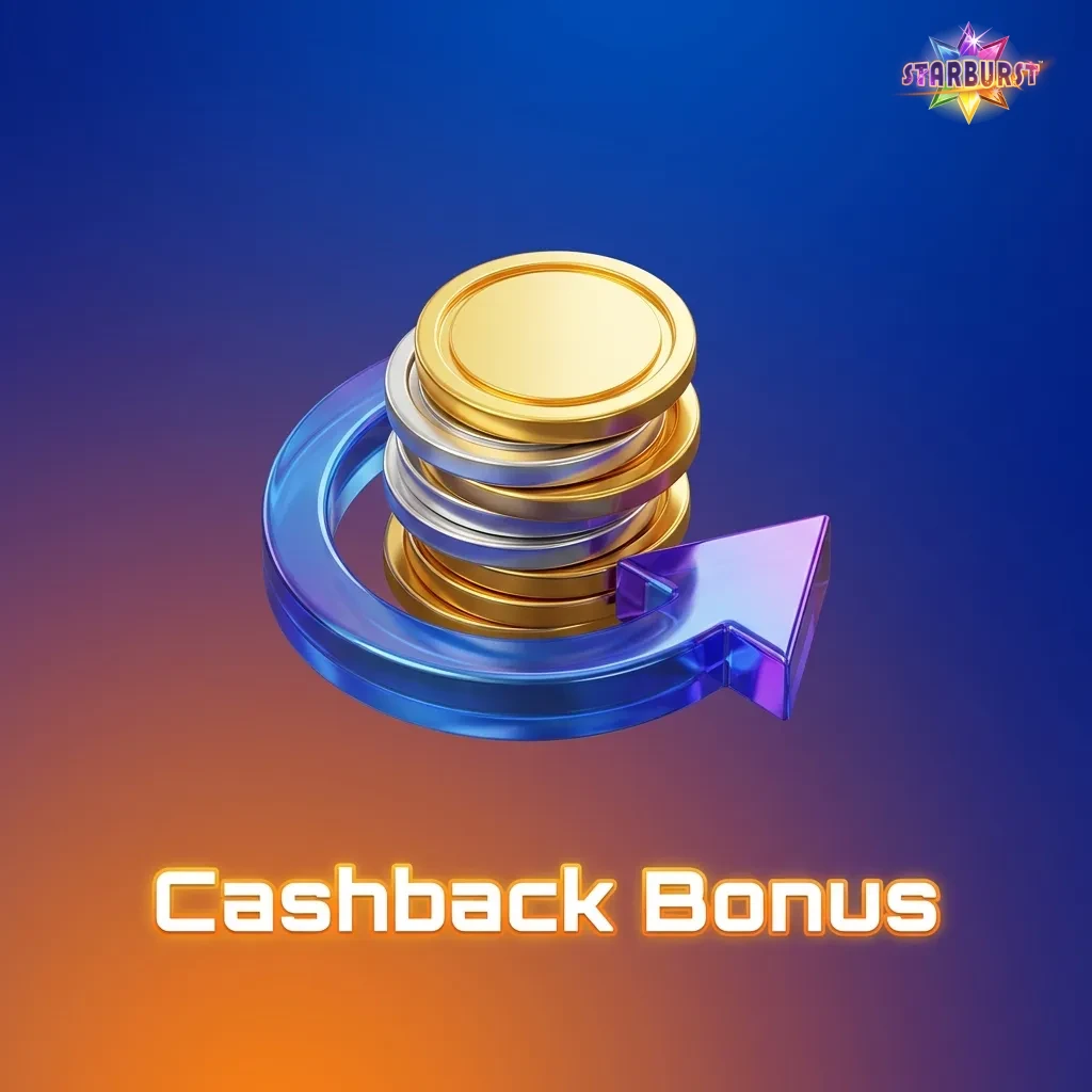 Cashback bonus concept showing percentage of losses returned to players over weekly or monthly periods
